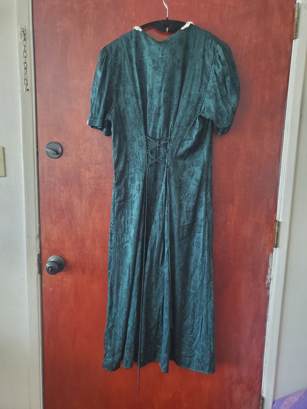 Vintage Dark Green Detailed Dress - Picture 5 of 6